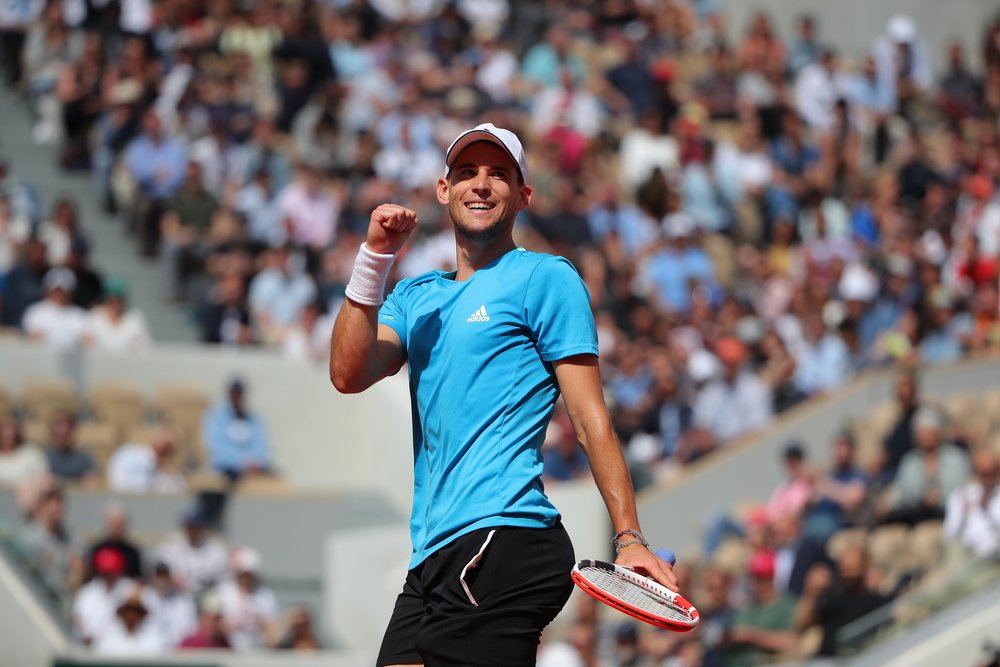 Dominic Thiem kalahkan Novac Djokovic di semifinal Prancis Terbuka 2019. (Foto: Twitter/@ThiemDomi)