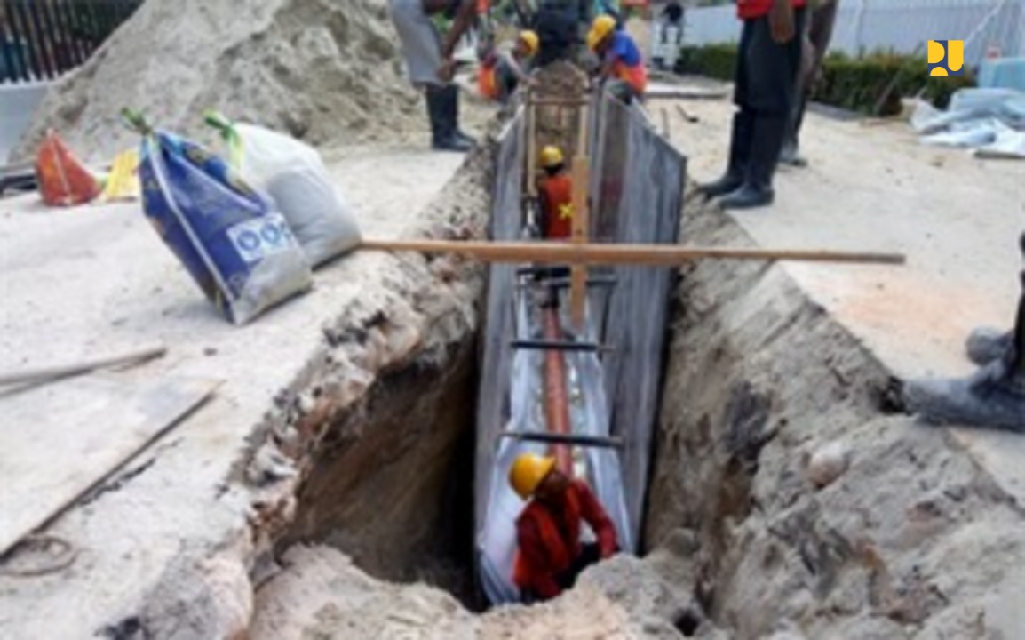 Pembangunan jaringan perpipaan air limbah di Kota Pekanbaru, Provinsi Riau. (Foto: PUPR)