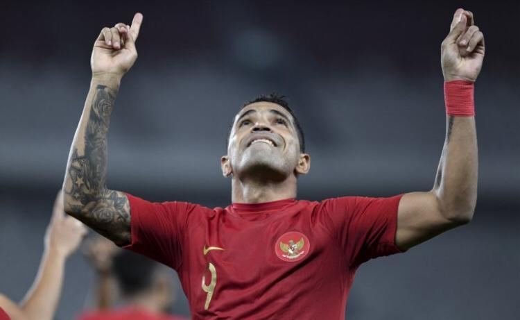 Beto saat melakukan selebrasi usai mencetak gol ke gawang Vanuatu. (Foto: Antara)