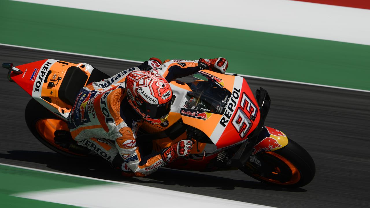 Marc Marquez menjuarai seri GP Catalunya, Minggu, 16 Juni 2019. (Foto: AFP)