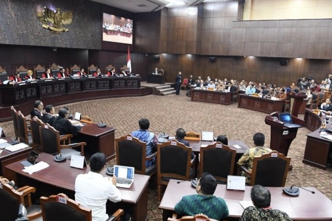 Suasana sidang gugatan Pilpres di Mahkamah Konstitusi. (Foto: dok/antara)