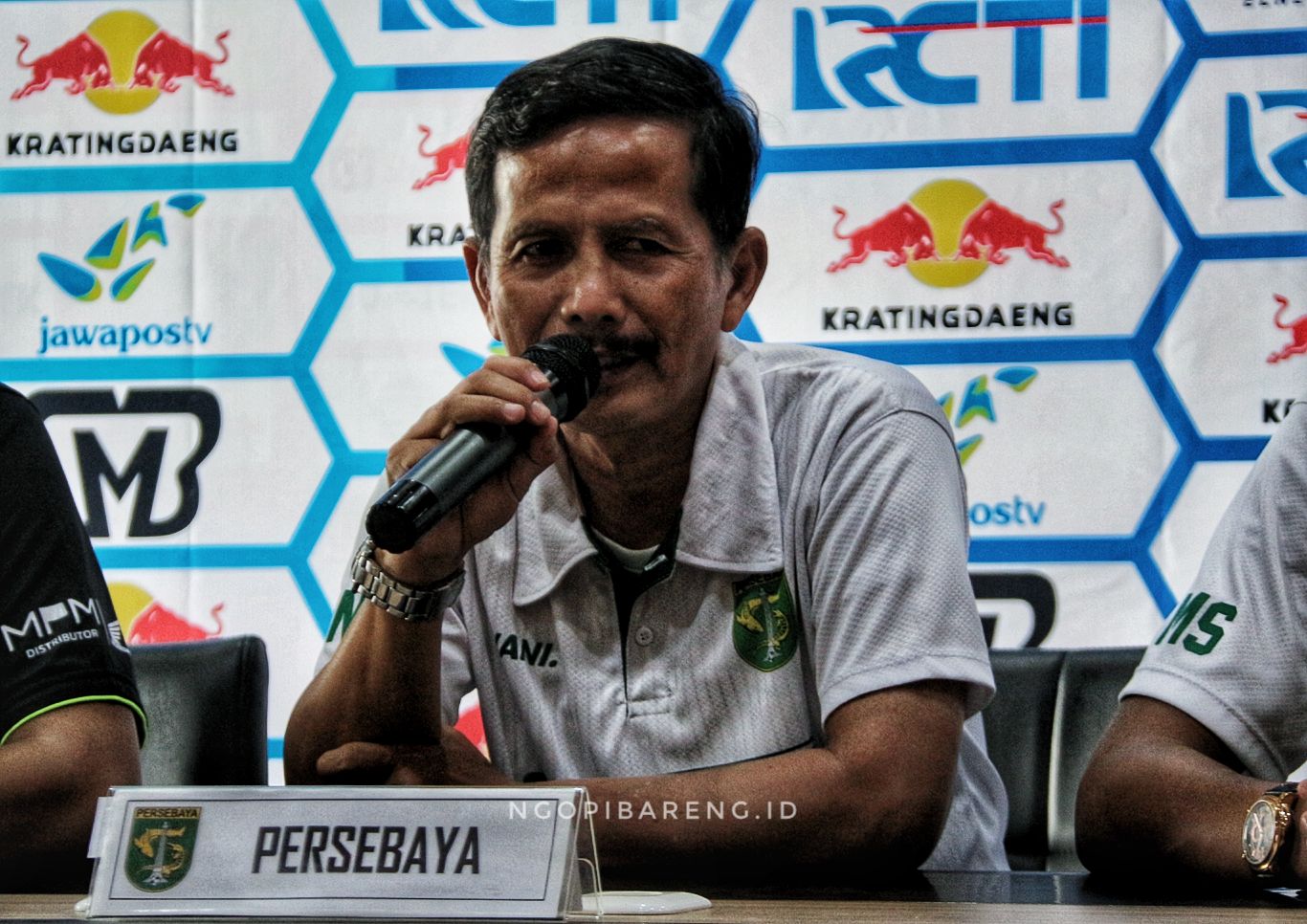 Pelatih Persebaya, Djajang Nurdjaman. (foto: Haris/ngopibareng.id)