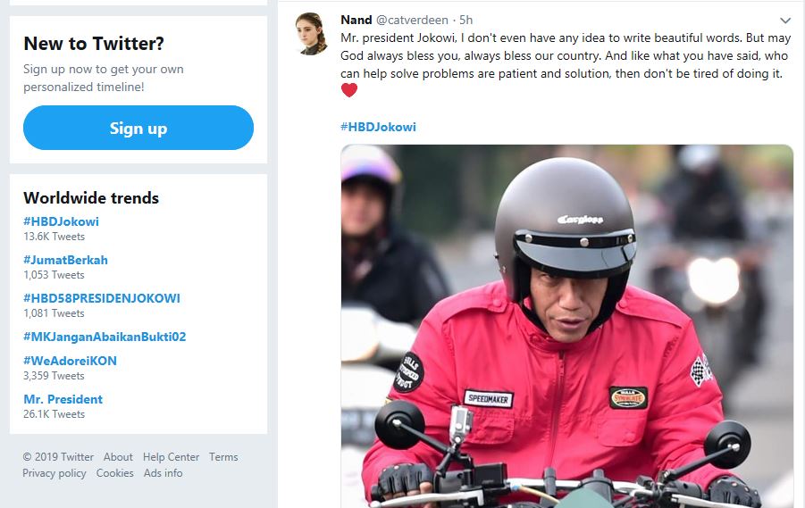 #HBDJokowi viral hari ini, Jumat 21 Juni 2019.