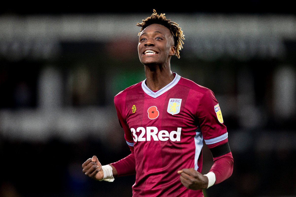 Pemain jebolan akademi Chelsea yang dipinjamkan ke Aston Villa, Tamy Abraham. (Foto: Twitter/@