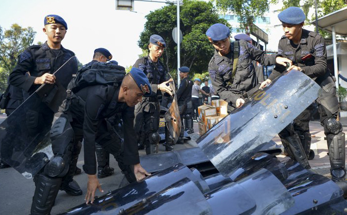 Ilustrasi pengamanan sidang putusan MK. (Foto: Antara)