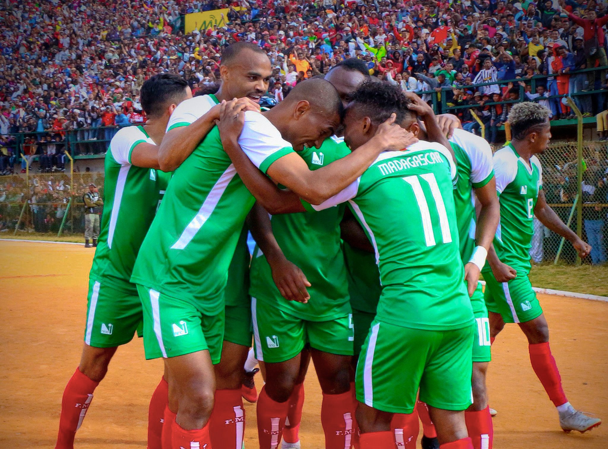 Madagaskar bersuka cita setelah menang tipis, 1-0, atas Burundi. (Foto: 