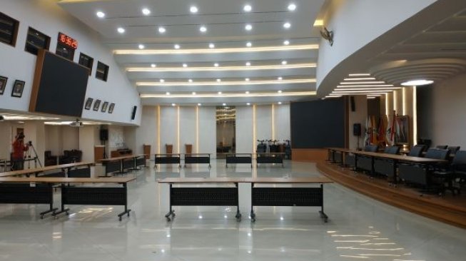 Suasana di dalam ruang rapat pleno KPU penetapan presiden-wapres 2019-2024.