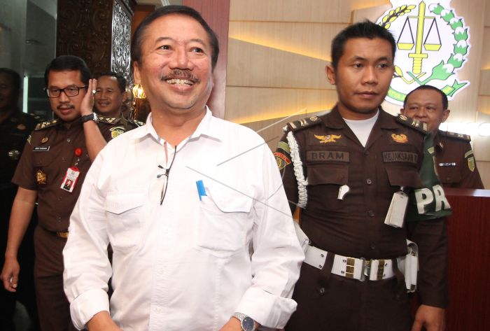 Bambang DH saat diperiksa sebagai saksi oleh Kejati, Selasa 25 Juni 2019. (Foto: Antara)