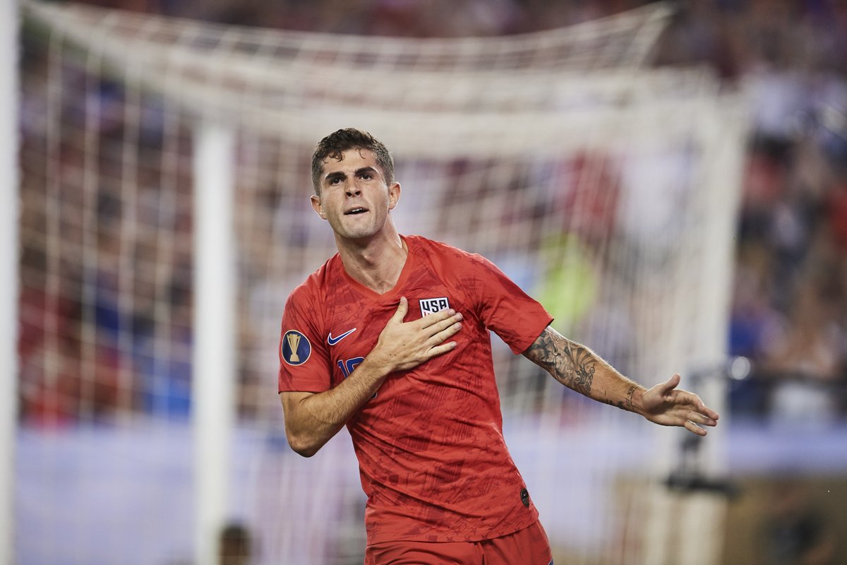 Amerika Serikat tantang Meksiko di final Piala Emas 2019 setelah menghajar Jamaika 3-1.  Christian Pulisic mencetak dua gol dalam pertandingan ini.(Foto: Twitter/@GoldCup)