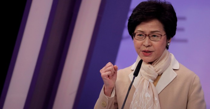 Pemimpin Hong Kong Carrie Lam dalam konferensi pers di Hong Kong, 9 Juli 2019. (Foto: ist)