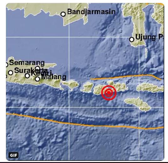 Gempa di Sumba. (Foto: Twitter BMKG)