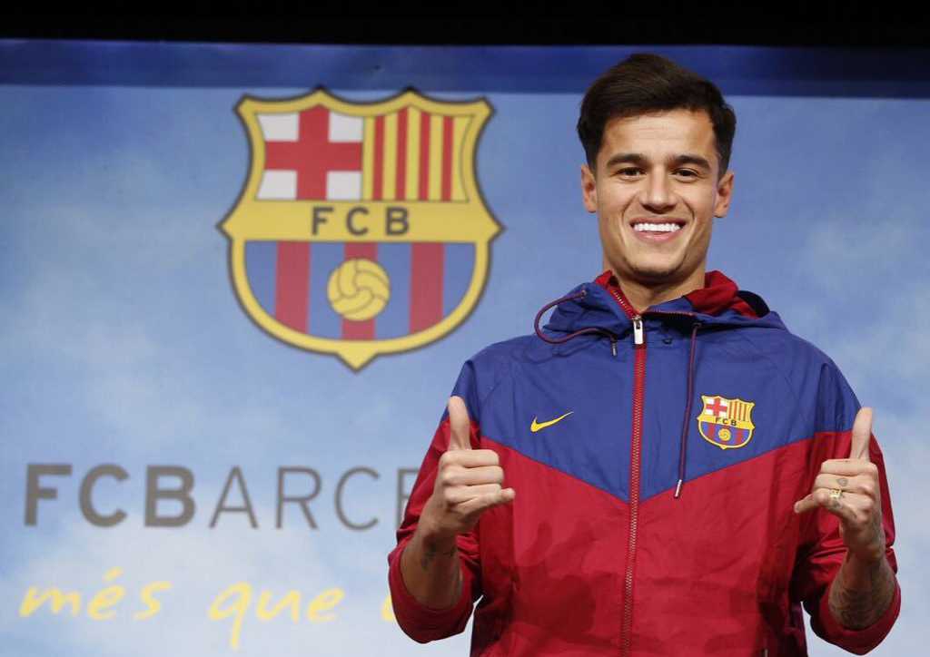 Philippe Coutinho dikabarkan akan menjadi bagian dari kesepakatan antara Barcelona dengan PSG dalam proses melancarkan upaya Blaugrana membawa Neymar ke Camp Nou. (Foto: Twitter/@FCBarcelona) 