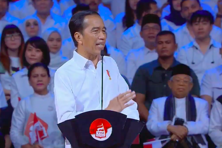 Presiden Joko Widodo dalam menyampaikan visi misi kepemimpinannya ke depan, Minggu, 14 Juli 2019 di Sentul, Bogor. (Foto: Youtube)