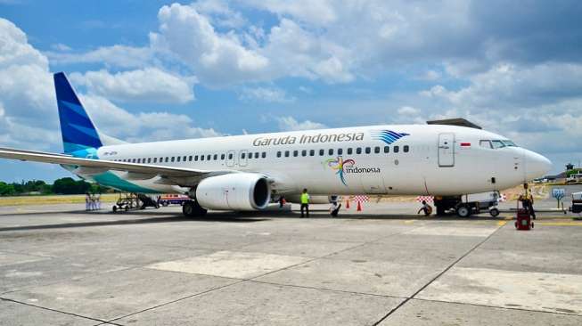 Maskapai penerbangan Garuda.