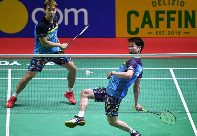 Pasangan ganda putra Indonesia Kevin Sanjaya Sukamuljo (kanan) dan Marcus Fernaldi Gideon. (Foto: Antara)