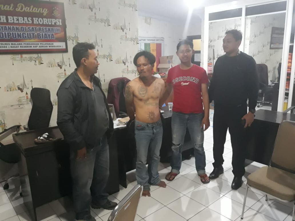 Pelaku MK saat diamankan Polres Malang (dok:foto istimewa)