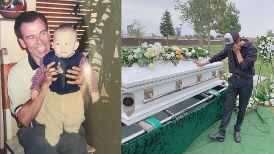 Foto kenangan Kim Samuel kecil bersama sang ayah.