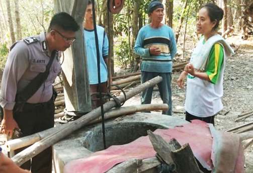 Lha iki sumure, tapi bayeke wis gak onok. Wis dislametno mbarek warga. (Foto:KR Jogjakarta)