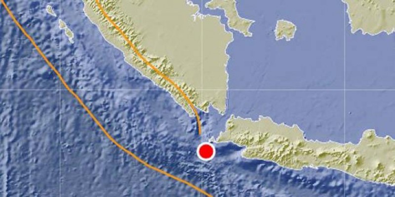 Titik lokasi gempa Banten. (Foto: BMKG) 