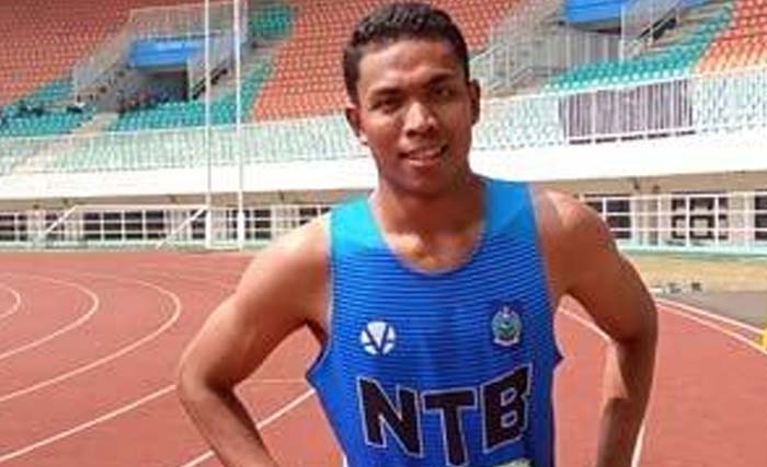 Sprinter nasional Lalu Muhammad Zohri mewakili NTB memecahkan rekornas lari 200 meter putra. (Foto:Antara)