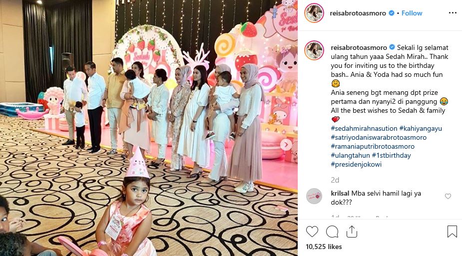 Perut Selvi Ananda (tiga dari kanan) buncit tampak dari samping. (Foto: Instagram dokter Reisa Brotoasmoro)
