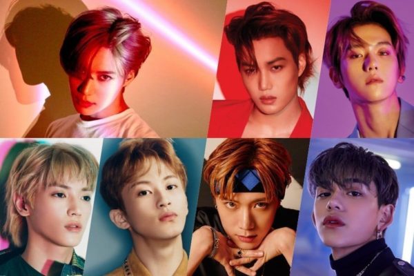 Super M, boyband dari SM Entertainment, yakni Taemin SHINee, Baekhyun dan Kai EXO, serta anggota NCT Taeyong, Mark, Ten, dan Lucas.