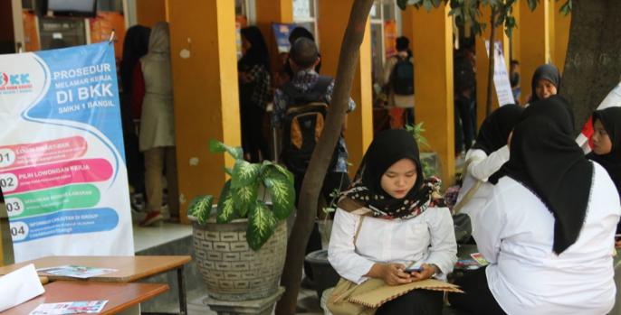 Suasana SMKN Bangil 1 saat gelar job matching. (Foto: Dok Humas)