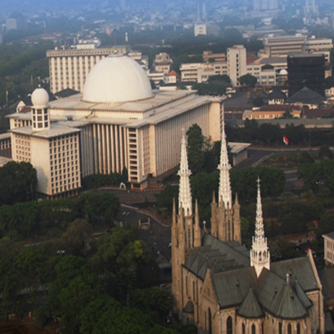 Masjid Istiqlal, kebanggaan umat Islam  Indonesia, sedang diperindah. (Foto: Istimewa)