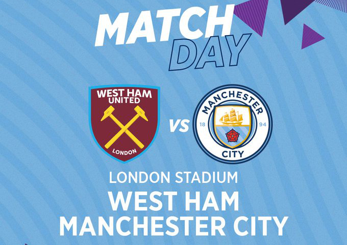 West Ham United vs Manchester City. (Foto: Twitter/@ManCity)