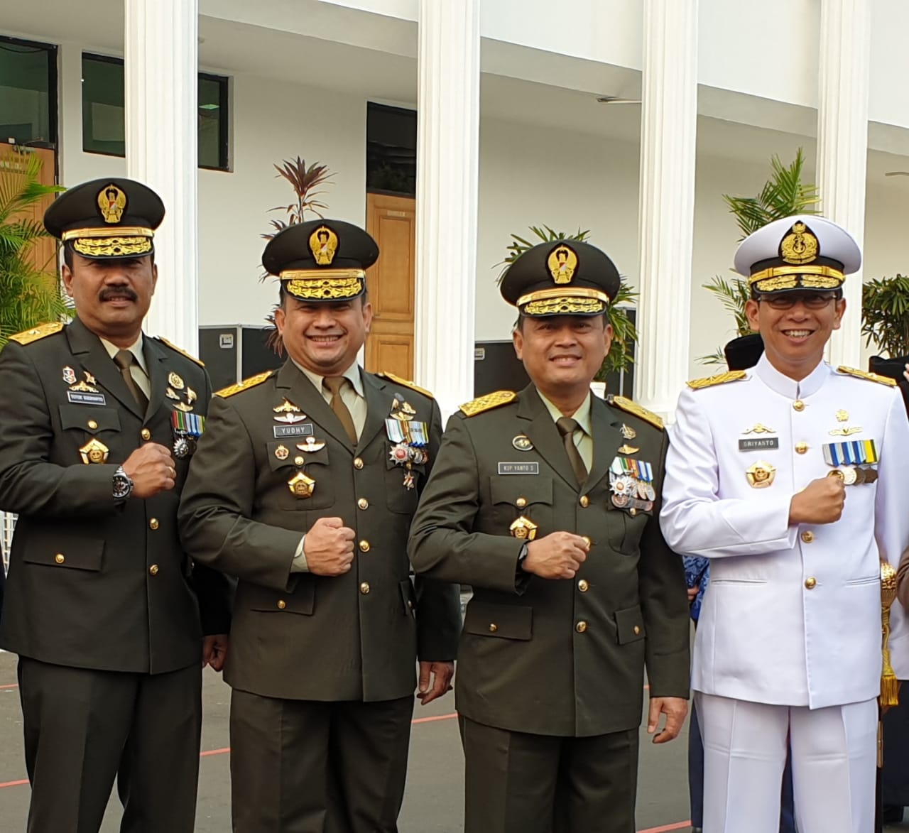 Empat Jenderal Kemhan Bertemu usai mengikuti upacara bendera HUT RI ke-74