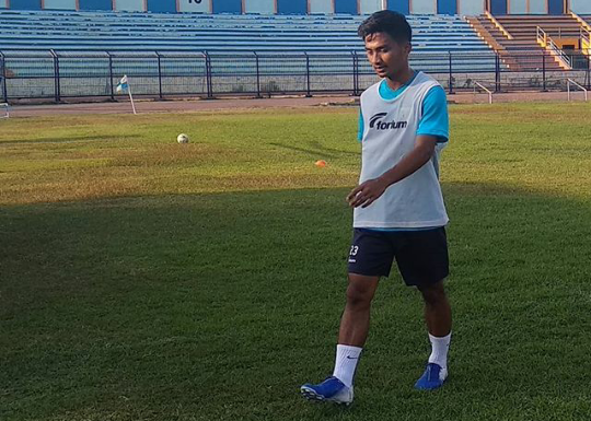 Hambali Tholib mulai kembali latihan di Surajaya. (Foto: Nasih/ngopibareng.id)