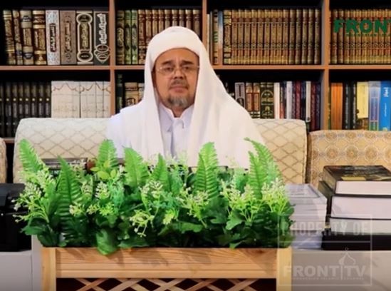 Habib Rizieq menyindir  Badan Pembinaan Ideologi Pancasila (BPIP) di video sambutan milad ke-21 Front Pembela Islam (FPI), Sabtu 24 Agustus 2019. (Foto: YouTube Front TV)