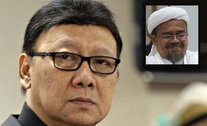 Mendagri Tjahjo Kumolo dan inzet, Habib Rizieq Shihab. (Foto:Ngobar)