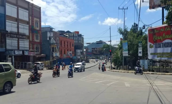 Suasana di Lingkaran Abepura, Distrik Abepura, Kota Jayapura, Papua, Jumat 30 Agustus 2019. (Foto: Antara/Alfian Rumagit)