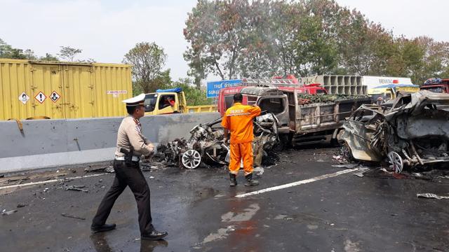 Lokasi kecelakaan Cipularang. (Foto: Dok/Polri)