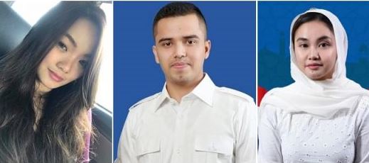 Anggota DPR RI termuda, usianya baru 23 tahun (kiri-kanan), yakni Hillary Brigitta Lasut, Muhammad Rahul, dan Farah Puteri Nahlia.