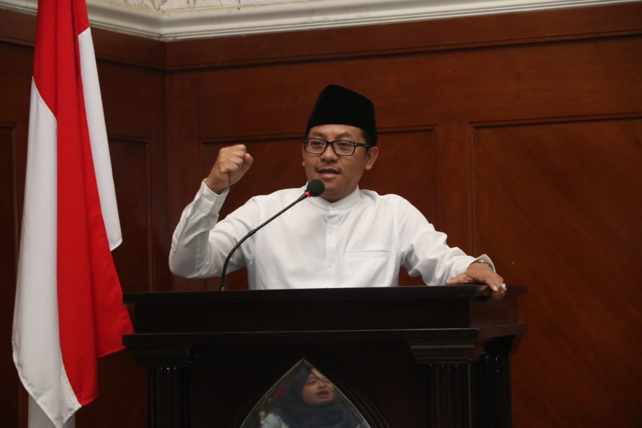 Wali Kota Malang, Sutiaji dalam workshop Insersi Pendidikan Anti Korupsi, yang digelar di ruang sidang Balaikota Malang, Sabtu 7 September 2019, pukul 09.00 WIB. (Foto: Istimewa)