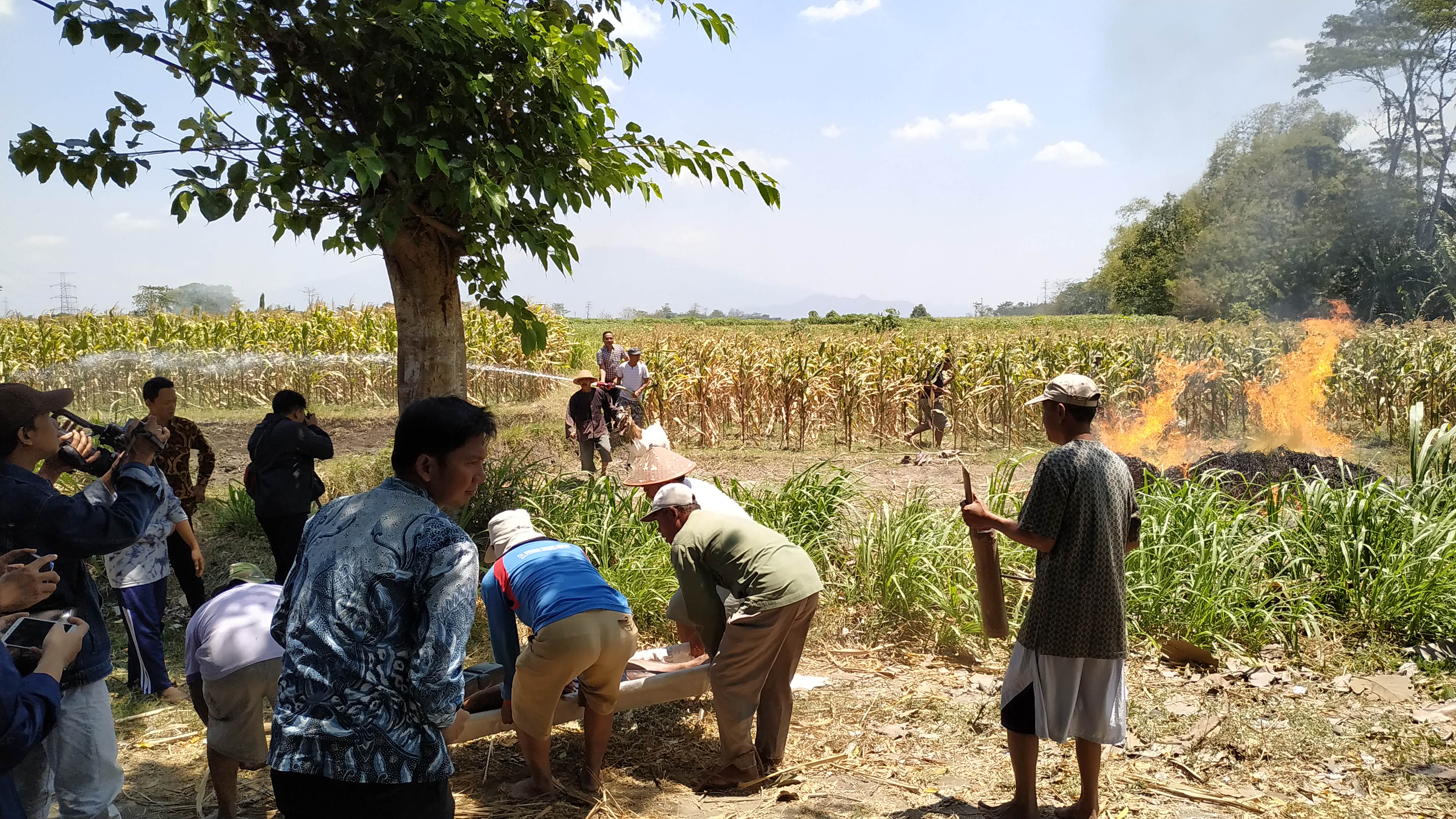 Simulasi desa tangguh bencana di kelurahan Ketami Kota Kediri. (Foto: Fendhy/ngopibareng.id)