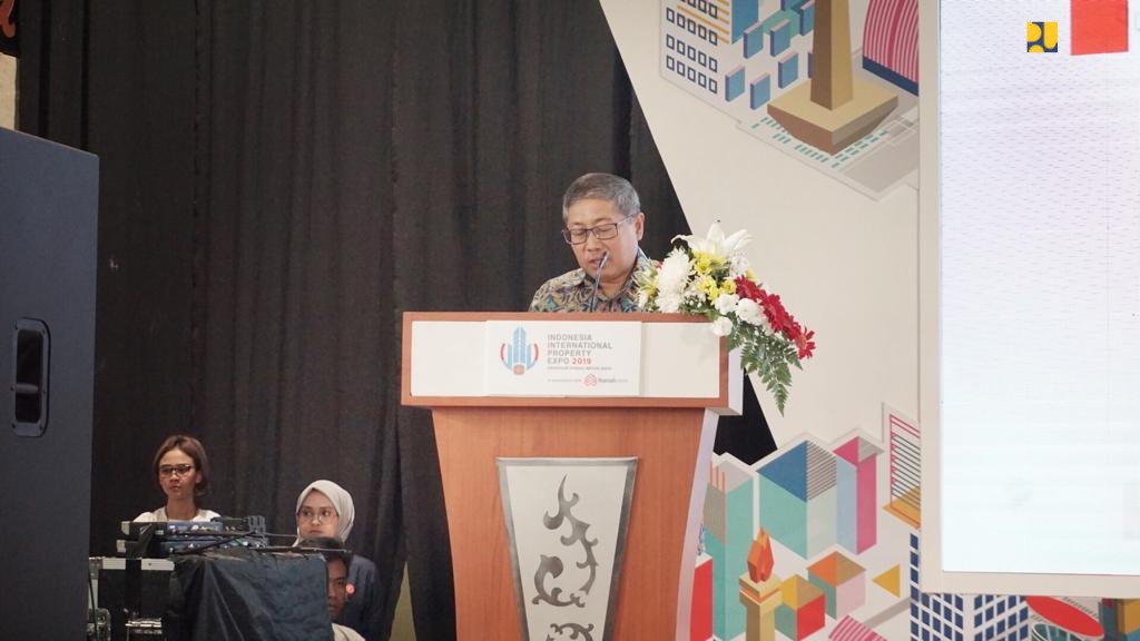 Direktur Jenderal (Dirjen) Bina Konstruksi Kementerian PUPR Syarif Burhanuddin pada pembukaan Indonesia International Property Expo (IIPEX) 2019 di Jakarta, Rabu 25 September 2019. (Foto: Kementerian PUPR