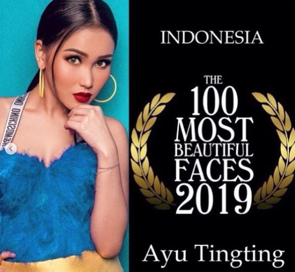 Ayu Ting Ting bersaing dengan bintang film dan sinetron sebagai nominasi Wajah Tercantik Dunia 2019 versi TC Candler.