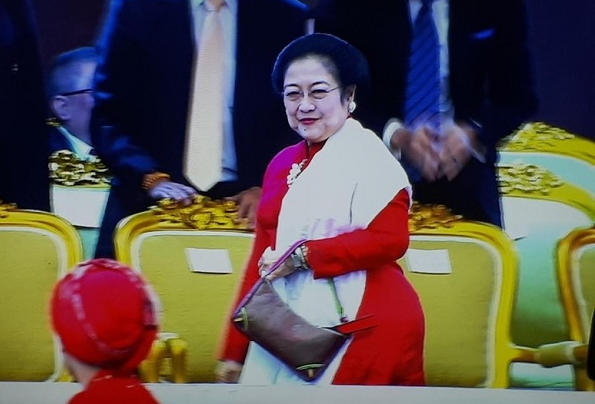 Ketua Umum PDIP Megawati Soekarnoputri menghadiri pelantikan anggota DPR RI periode 2019-2024, Selasa 1 Oktober 2019.