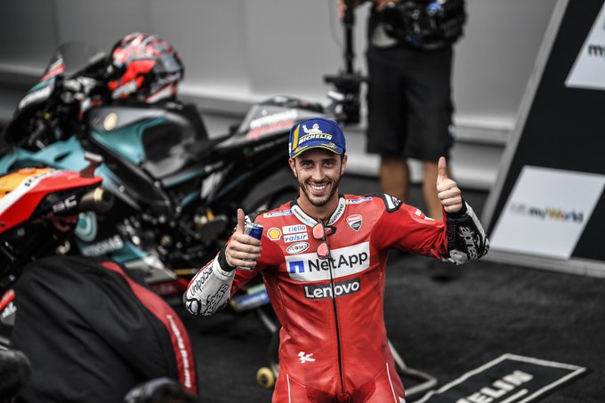 Andrea Dovizioso menganggap Marc Marquez bukan tipikal pembalap mudah membuat alasan meski sempat terjatuh di sesi latihan bebas pertama di Sirukit Buriram, Thailand. (Foto: Twitter/@AndreaDovizioso)