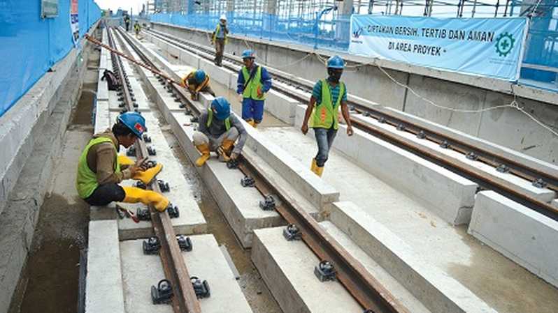 Salah satu proyek Waskita Karya yaitu rel kereta cepat di Jakarta. (Foto: Waskita)