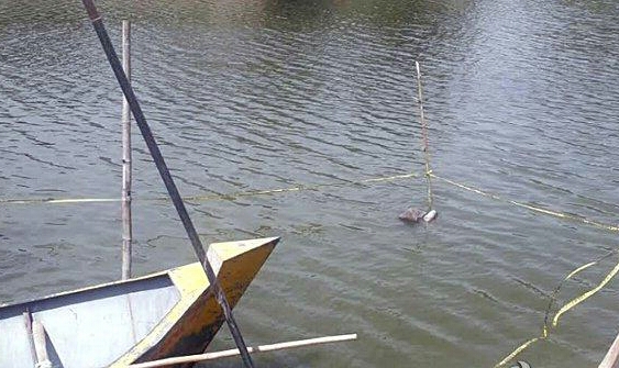 Lokasi penemuan tiga perahu baja di Sungai Bengawan Solo. (Foto: Nasih/ngopibareng.id)