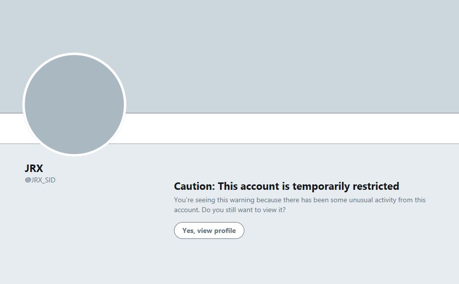 Akun JRX_SID diblokir Twitter atas laporan netizen.