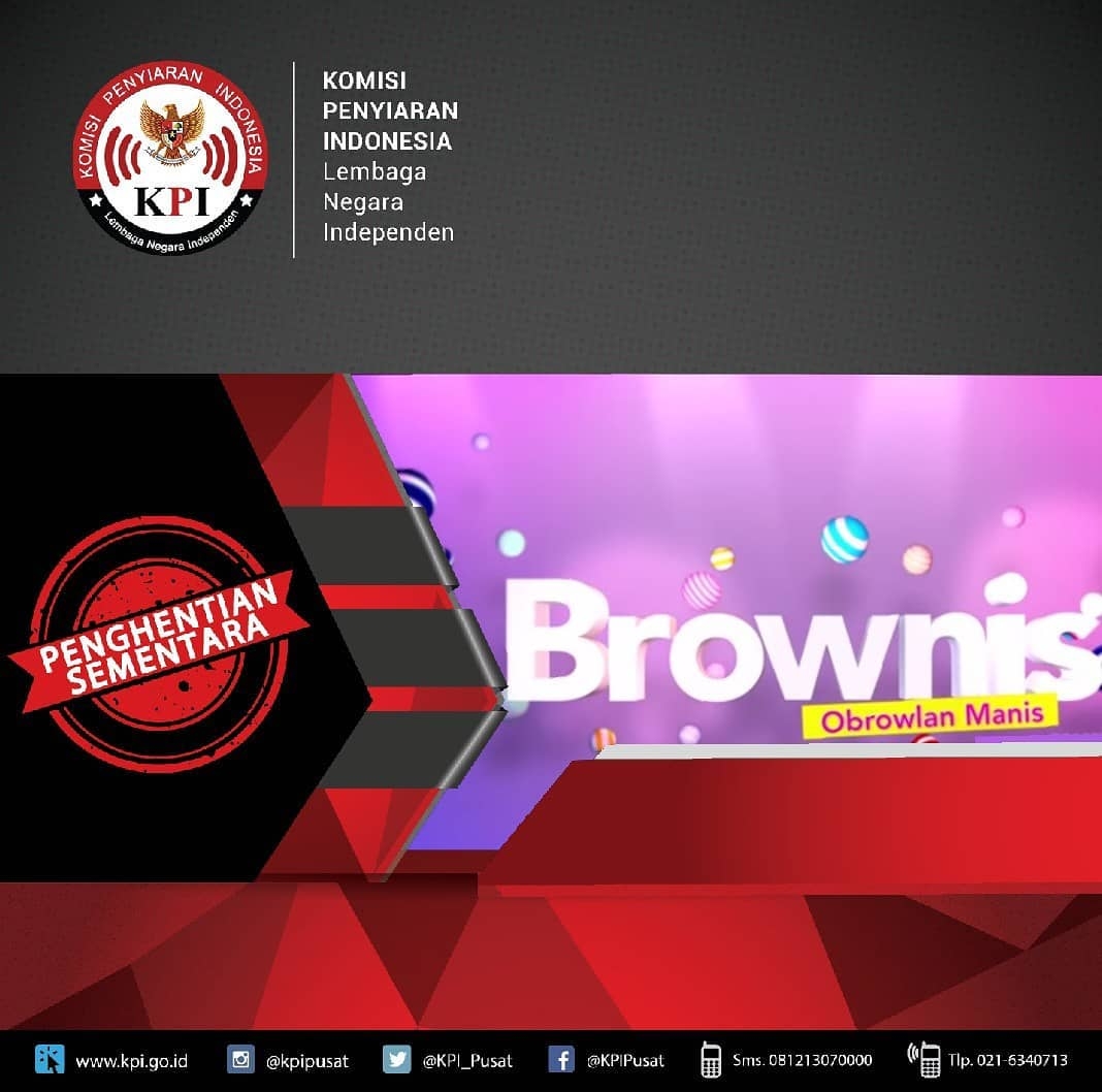 Brownis tidak tayang dua hari akibat melanggar aturan KPI.