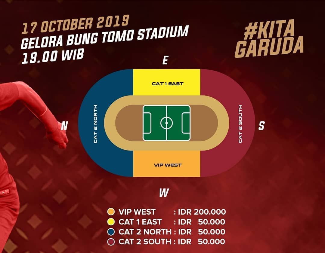 Tiket uji coba Timnas Indonesia U-19 Vs China U-19. (Foto: Instagram PSSI)