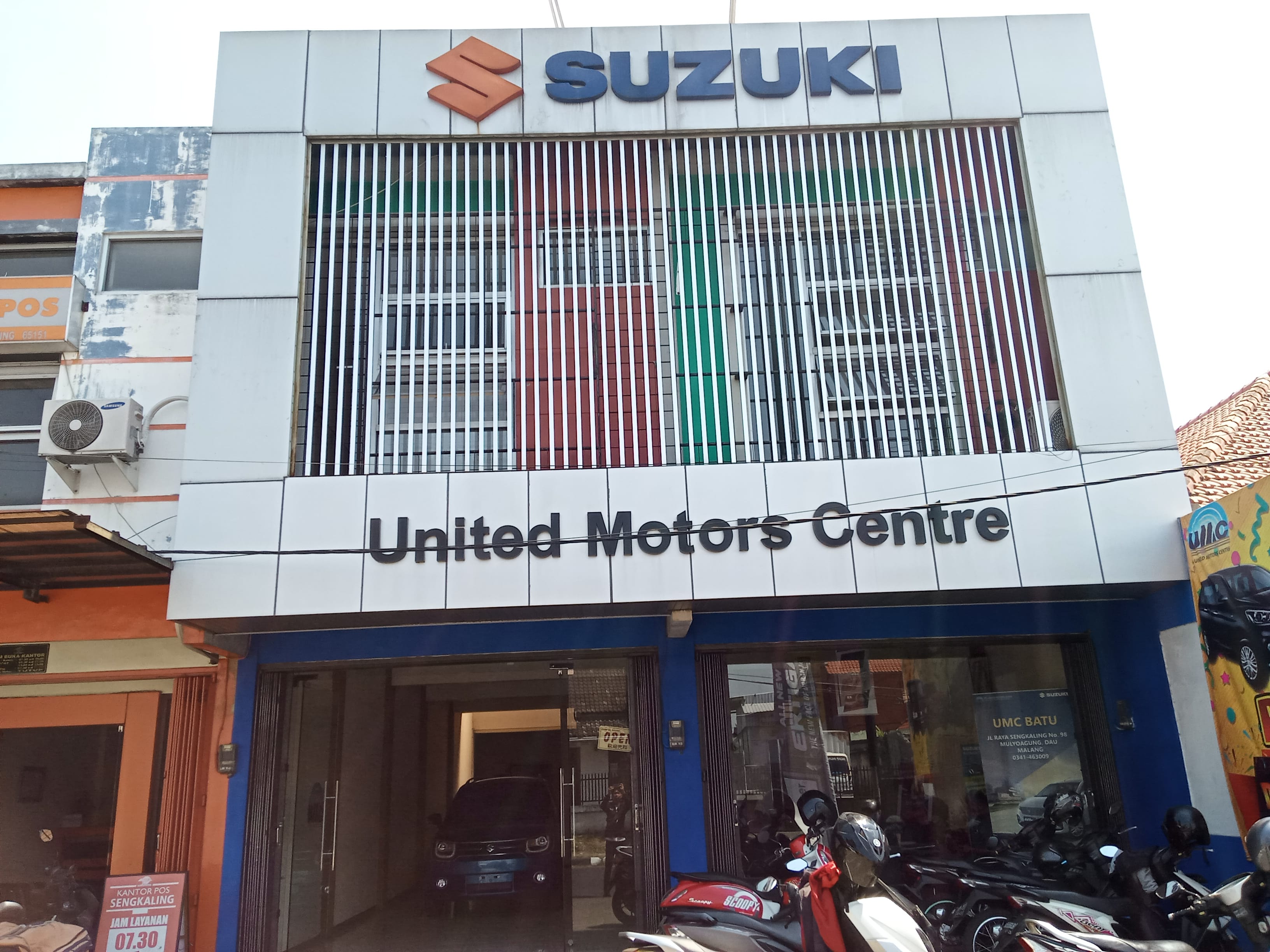 Tampak depan Kantor UMC Suzuki Cabang Batu, Kecamatan Dau, Malang (Theo/ngopibareng.id)