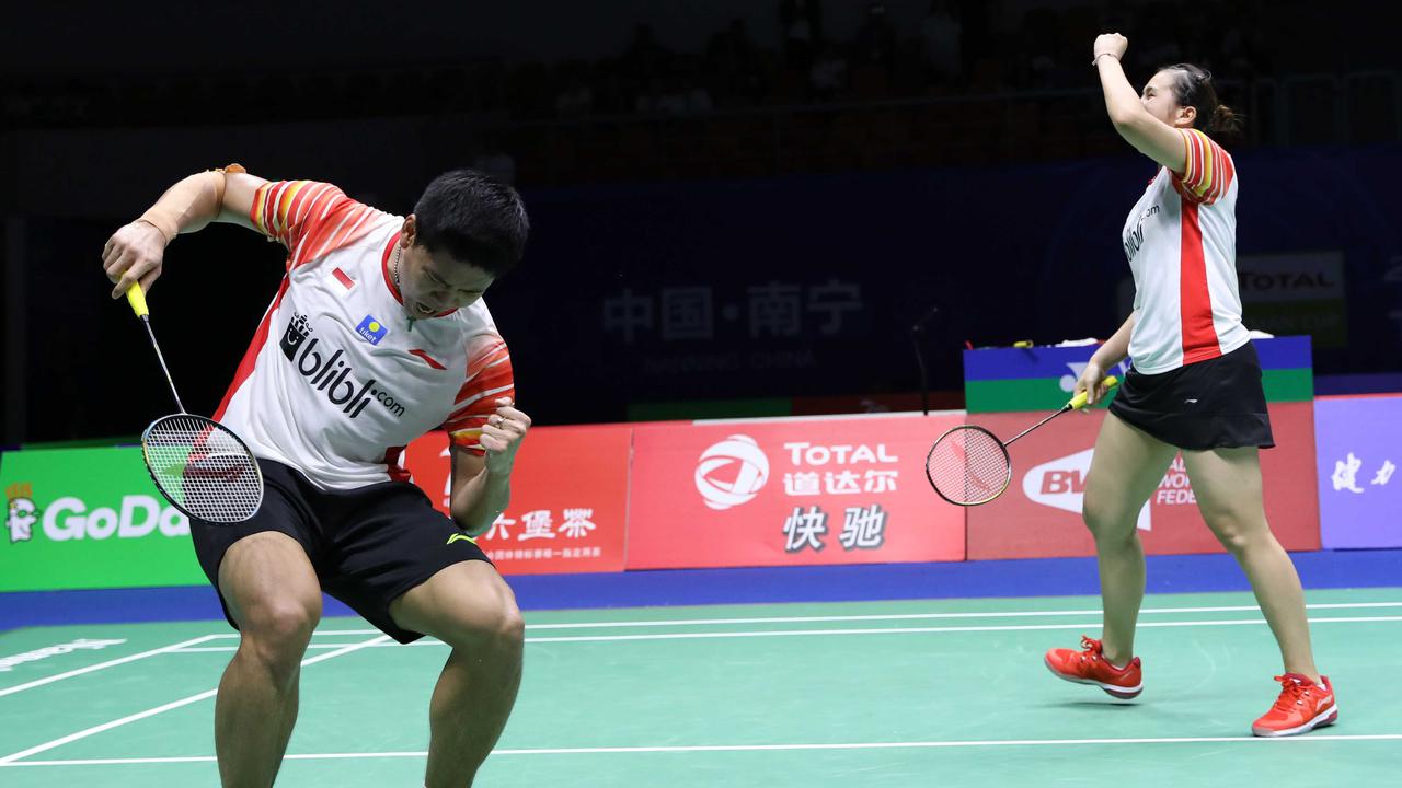 Praveen Jordan/Melati Oktavianti berhasil menjuarai Denmark Terbuka dari ganda campuran setelah mengalahkan pasangan China Wang Yi Lyu/Huang Dong Ping, Minggu, 20 Oktober 2019. (Foto: PBSI)