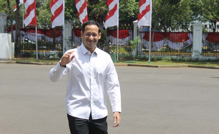 Nadiem Makarim, bos Go-Jek, jadi tamu Istana hari ini. Dipastikan dia jadi menteri. (Foto:Ngopibarneg/Asmanu)